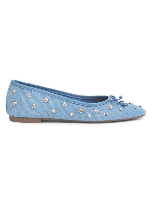 【送料無料】 シュッツ レディース パンプス シューズ Arissa Shine Embellished Denim Ballet Flats azul summer jeans