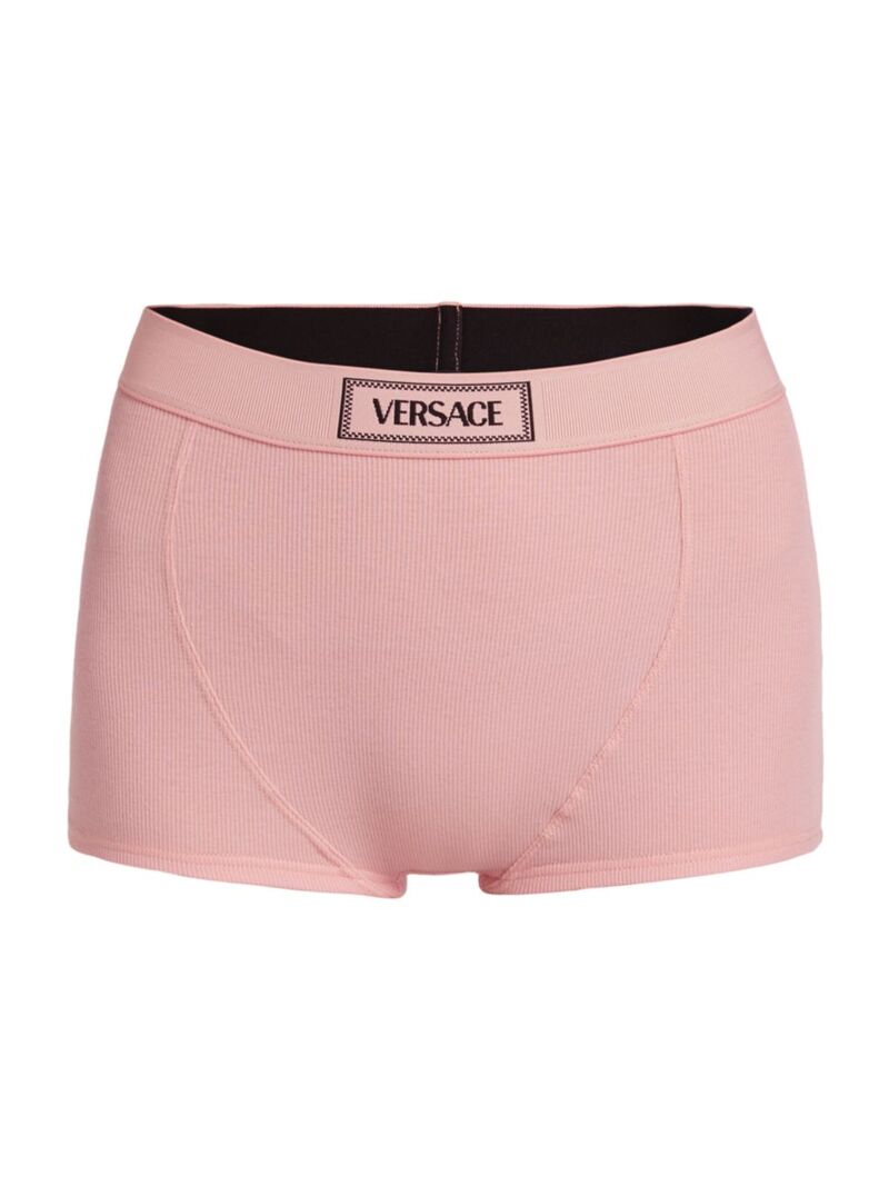 versace 【送料無料】 ヴェルサーチ レディース パンツ アンダーウェア Culotte High-Waisted Rib-Knit Boyshort pale pink