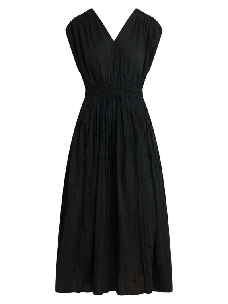  ジョーズジーンズ レディース ワンピース トップス Lania Crinkled Cotton Midi-Dress black