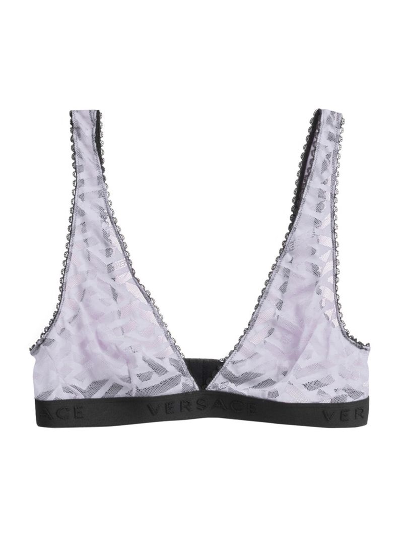 versace 【送料無料】 ヴェルサーチ レディース ブラジャー アンダーウェア Greca Signature Print Tulle Bralette lilac