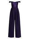 【送料無料】 アムサール レディース ジャンプスーツ トップス Satin Off-The-Shoulder Draped Jumpsuit amethyst