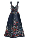 【送料無料】 アムサール レディース ワンピース トップス Mikado Floral Applique A-Line Dress navy