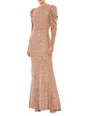 yz }bN_K fB[X s[X gbvX Sequined Puff-Sleeve Sheath Gown copper