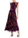 yz }bN_K fB[X s[X gbvX Ieena Cap Sleeve Floral A-Line Dress plum multi