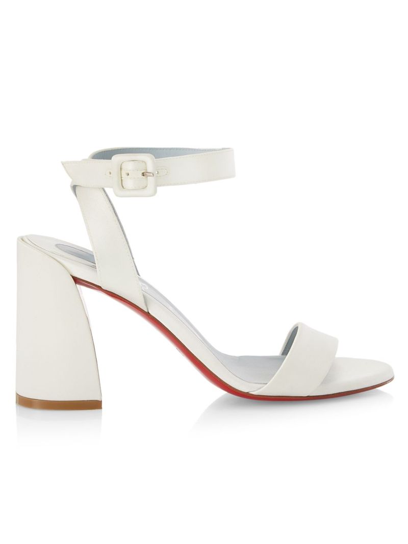 クリスチャンルブタン 【送料無料】 クリスチャン・ルブタン レディース サンダル シューズ Miss Sabina 85 Crepe Satin Ankle-Strap Sandals ivory blue