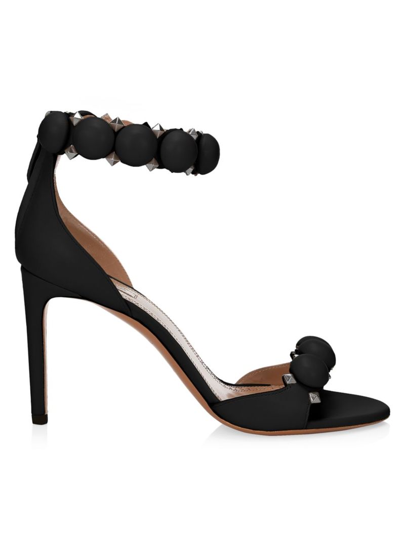 ̵ 饤 ǥ  塼 Bombe 90 Ankle-Strap Studded Leather Sandals black