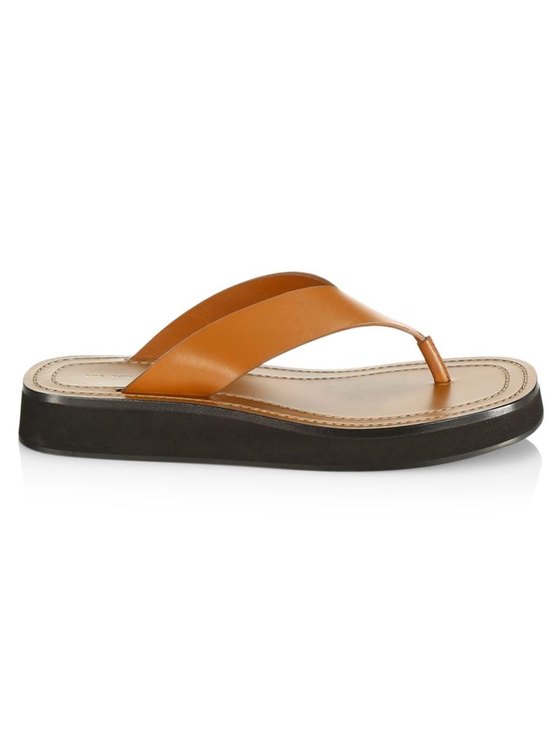 【送料無料】 ザ ロウ レディース サンダル シューズ Ginza Leather Thong Sandals caramel