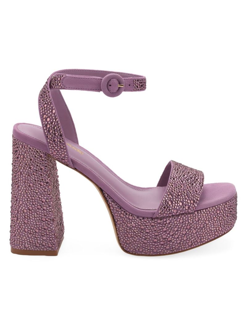 【送料無料】 ラルーデ レディース ヒール シューズ Dolly Crystal-Embellished Platform Ankle-Strap Sandals lavander 1