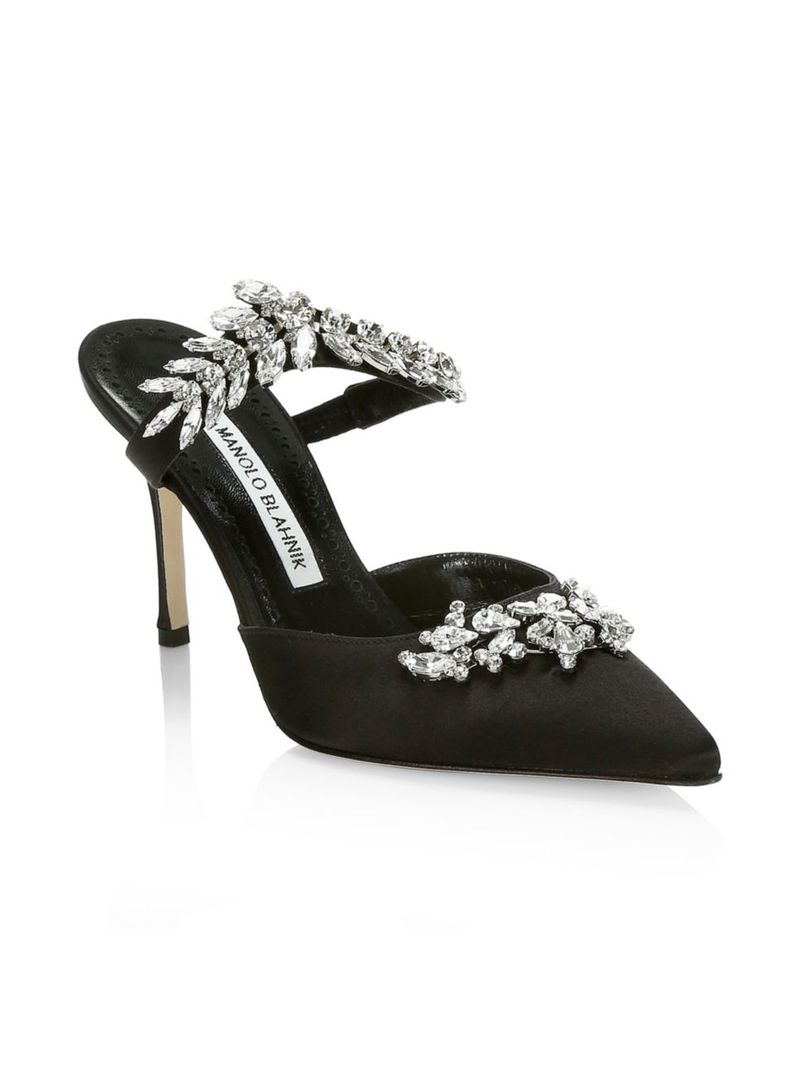 ̵ ޥΥ ֥˥ ǥ  塼 Lurum 90 Crystal-Embellished Satin Mules black