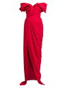 【送料無料】 アレキサンダー・マックイーン レディース ワンピース トップス Draped Off-The-Shoulder Gown lust red