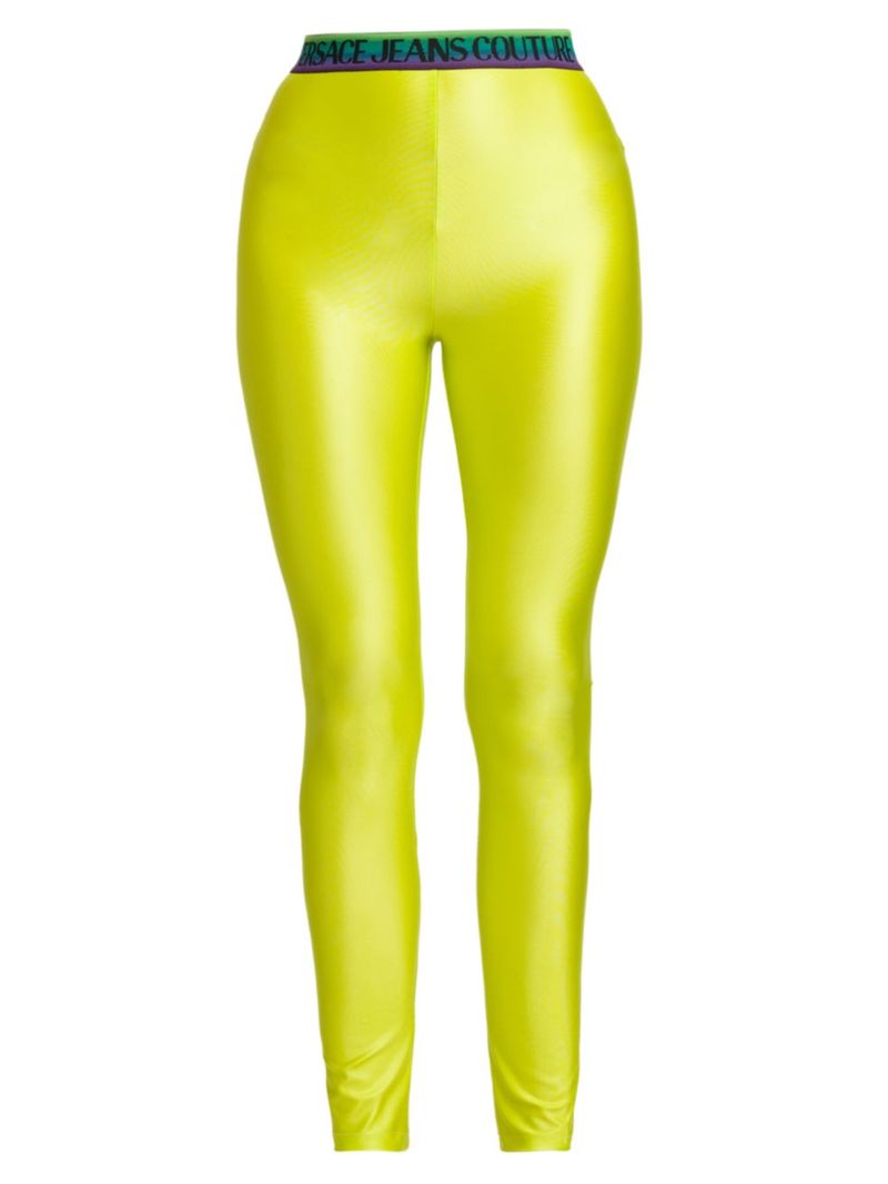 楽天ReVida 楽天市場店【送料無料】 ヴェルサーチ レディース レギンス ボトムス Logo Waist Leggings citrus