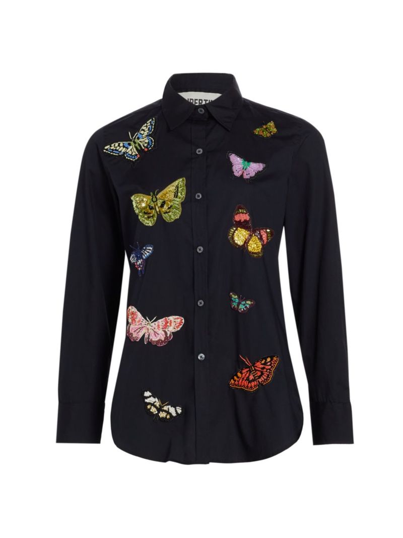 ̵ Хƥ ǥ  ȥåץ Millions Of Butterflies' Shirt black