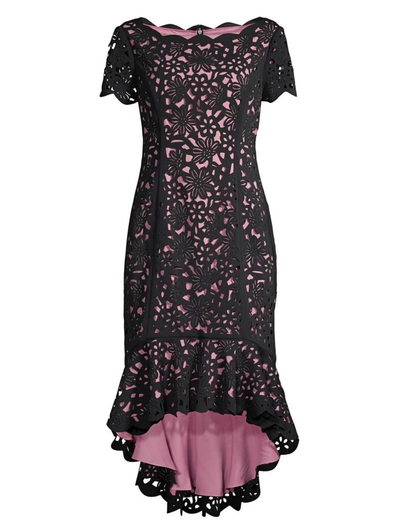 ̵  ǥ ԡ ȥåץ High-Low Crepe Dress black pink