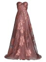 【送料無料】 ルネルイス レディース ワンピース トップス Strapless Metallic Floral Gown metallic coral lavendar