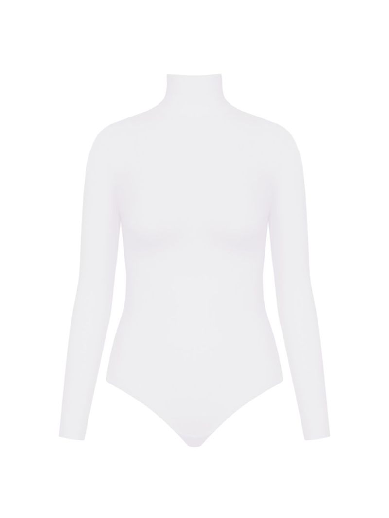 【送料無料】 スパンク レディース シャツ トップス Long Sleeve Turtleneck Bodysuit white
