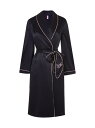 ̵ ȥץ ǥ ʥȥ  Classic Contrast-Pipping Silk Robe black