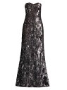 【送料無料】 ルネルイス レディース ワンピース トップス Sweetheart Strapless Sequin Gown black plum