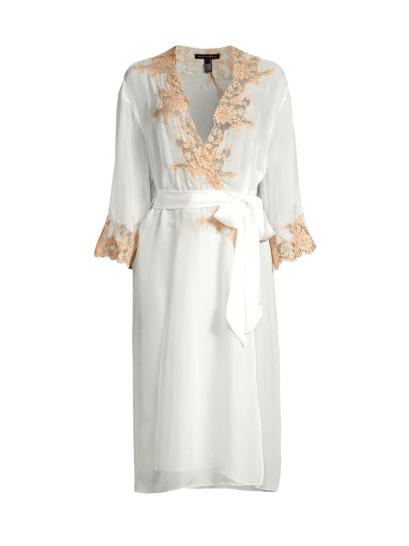 ̵ ǥȥѡͥ ǥ ʥȥ  Orchid Silk & Lace Robe ivory sucre