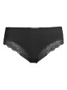 【送料無料】 ハンロ レディース パンツ アンダーウェア Cotton Lace Hi-Cut Brief black