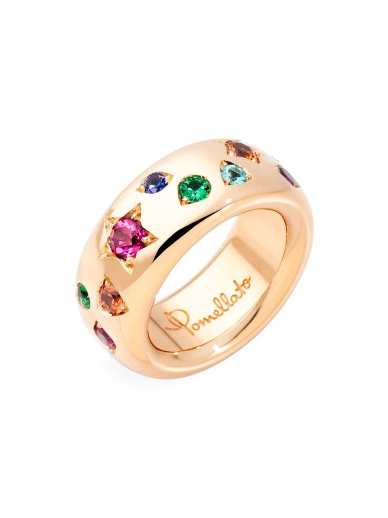 ポメラート 【送料無料】 ポメラート レディース リング アクセサリー Iconica 18K Rose Gold & Multi-Stone Medium Ring yellow gold