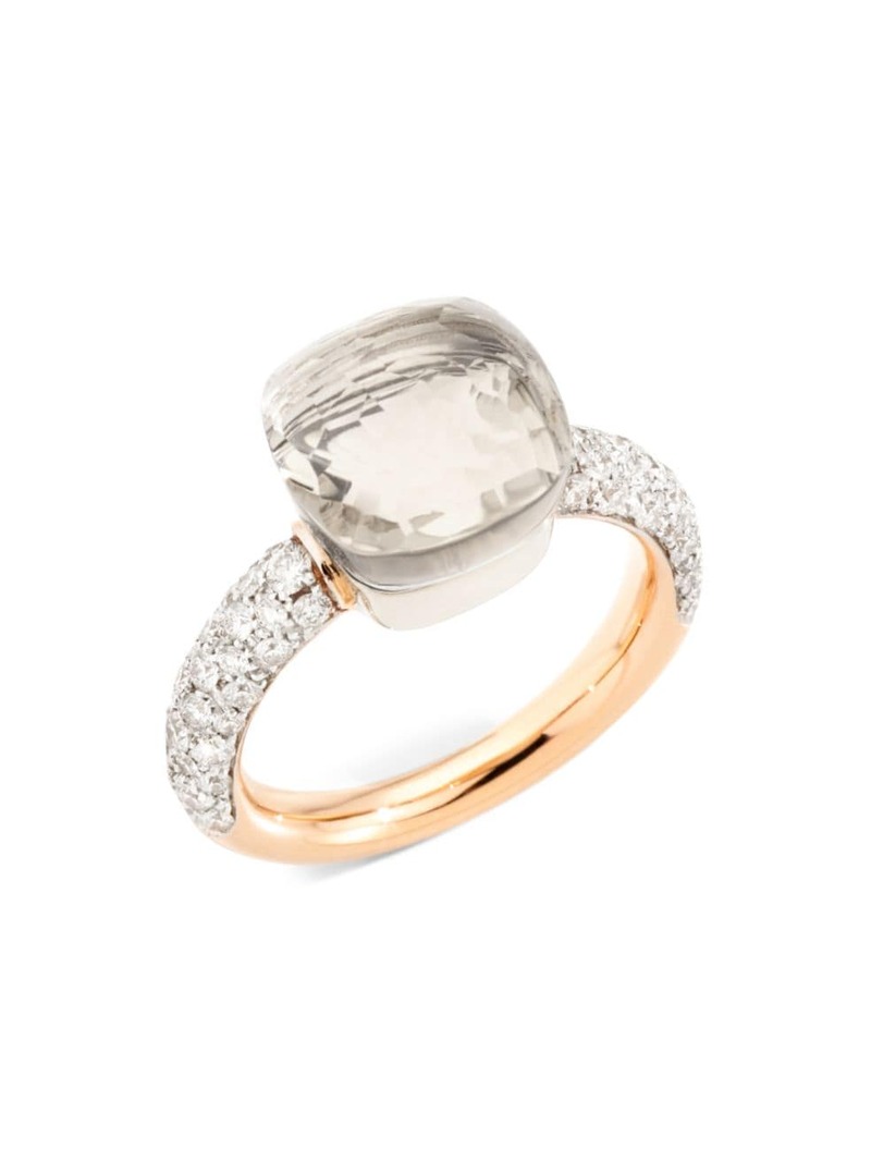 【送料無料】 ポメラート レディース リング アクセサリー Nudo Classic White Topaz, Diamond, 18K White Gold & 18K Rose Gold Ring rose white gold