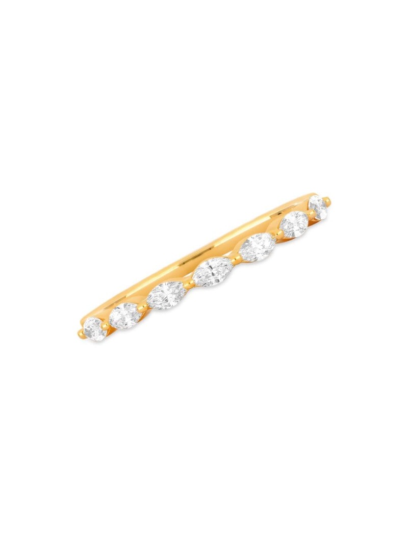【送料無料】 エフコレクション レディース リング アクセサリー 14K Gold & Diamond Half Marquise Ring yellow gold