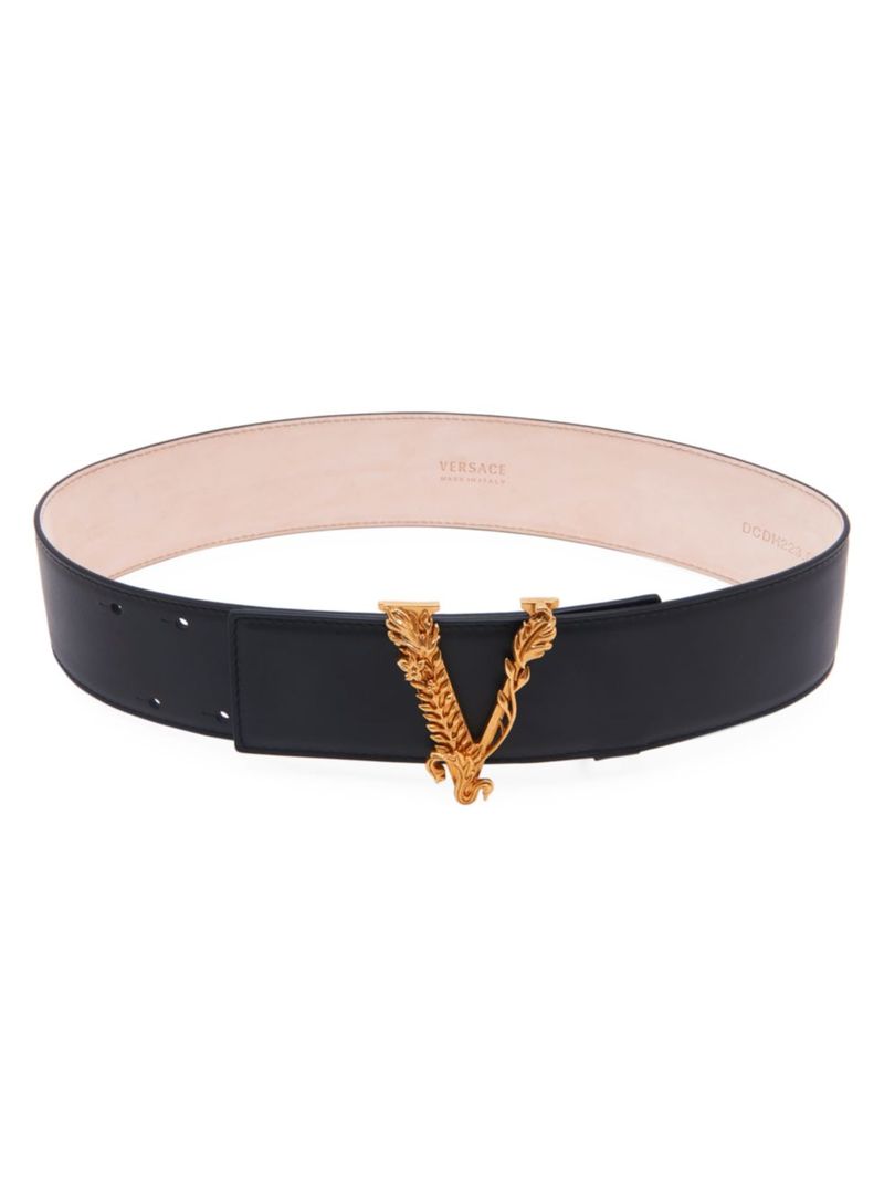 ヴェルサーチ ベルト（レディース） 【送料無料】 ヴェルサーチ レディース ベルト アクセサリー Virtus Leather Belt nero