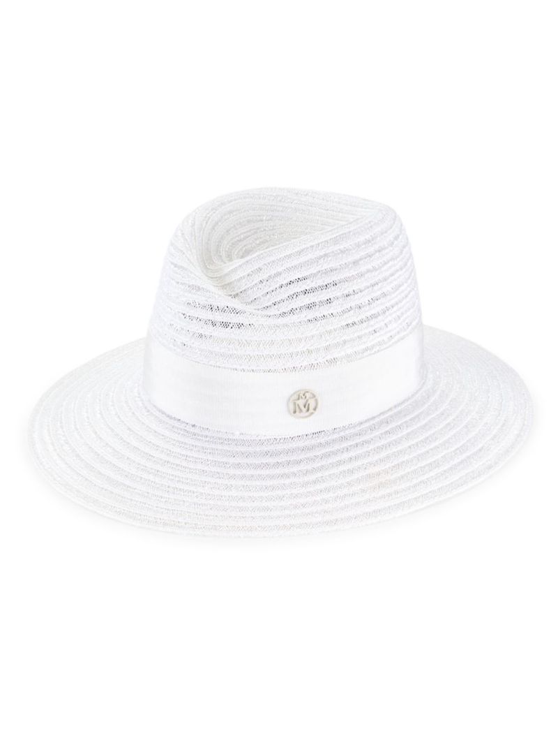  メゾンミッシェル レディース 帽子 アクセサリー Virginie Straw Fedora Hat white