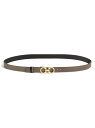 【送料無料】 サルヴァトーレ フェラガモ レディース ベルト アクセサリー Gancini Buckle Reversible Two-Tone Snake-Embossed Leather Belt grey