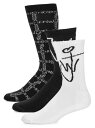 【送料無料】 J.W.アンダーソン メンズ 靴下 アンダーウェア Logo Cotton-Blend Socks, Pack of 3 black white