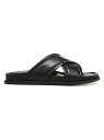 【送料無料】 ヴィンス メンズ サンダル シューズ Derek Leather Slide Sandals black