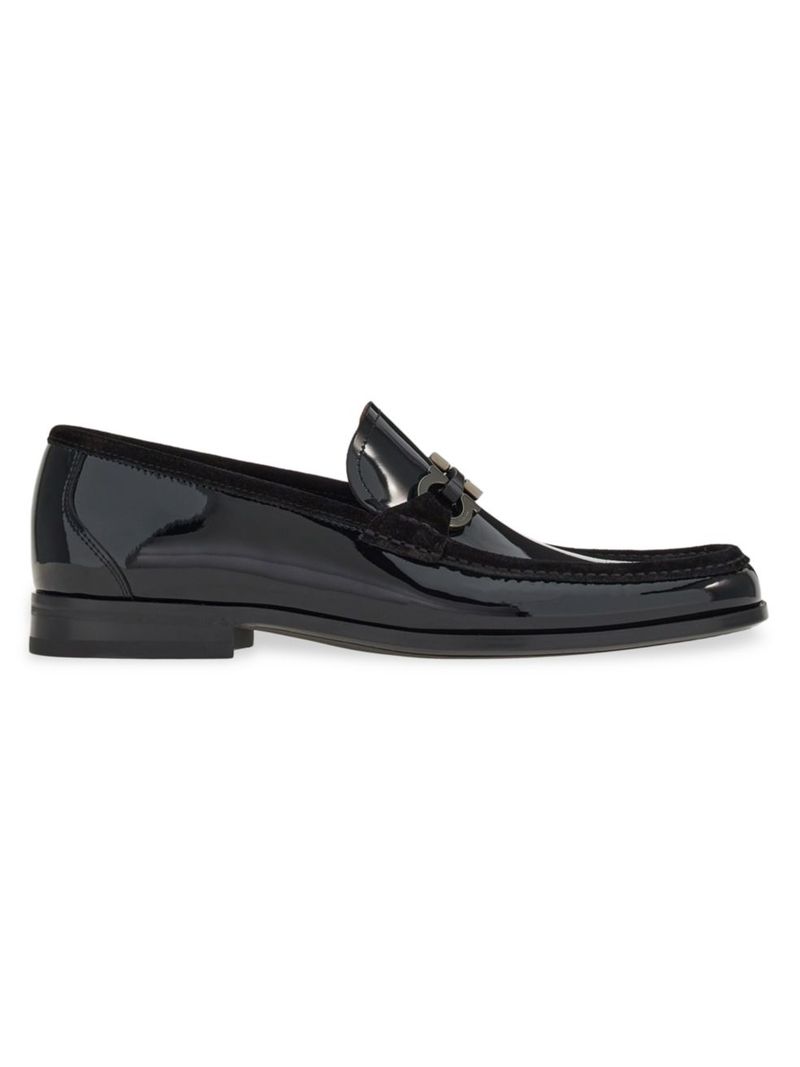 【送料無料】 サルヴァトーレ フェラガモ メンズ スリッポン・ローファー シューズ Grandioso2 Patent Leather Loafers nero