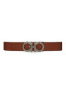 【送料無料】 サルヴァトーレ フェラガモ メンズ ベルト アクセサリー Double Adjustable Gancini Buckle Leather Belt cappuccino