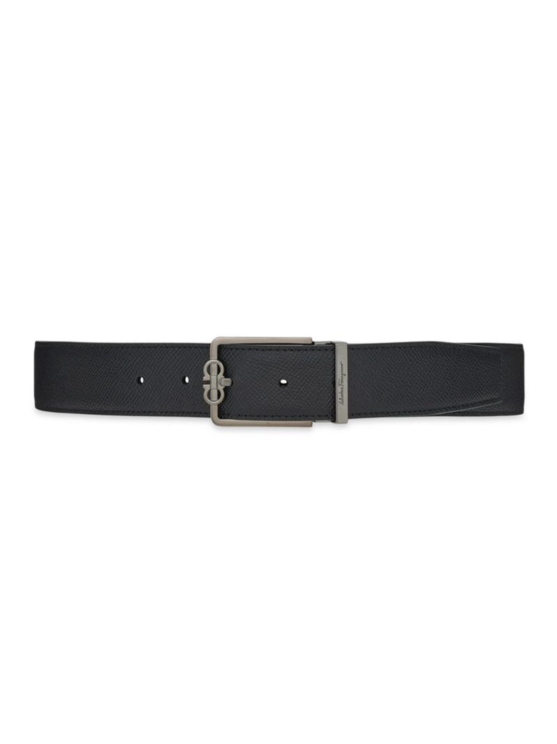 フェラガモ ベルト（メンズ） 【送料無料】 サルヴァトーレ フェラガモ メンズ ベルト アクセサリー Double Adjustable Gancini Buckle Leather Belt nero