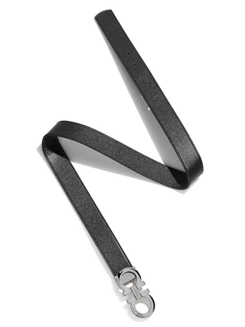 フェラガモ ベルト（メンズ） 【送料無料】 サルヴァトーレ フェラガモ メンズ ベルト アクセサリー Adjustable & Reversible Leather Gancini Belt black brown