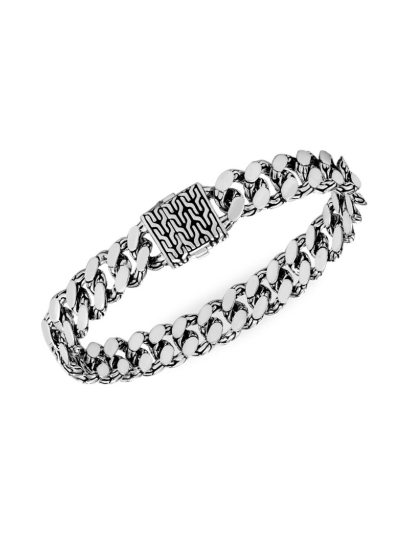 【送料無料】 ジョン・ハーディー メンズ ブレスレット・バングル・アンクレット アクセサリー Chain Collection Sterling Silver Engraved Bracelet silver