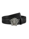 ベルサーチ 【送料無料】 ヴェルサーチ メンズ ベルト アクセサリー La Medusa Leather Belt black ruthium