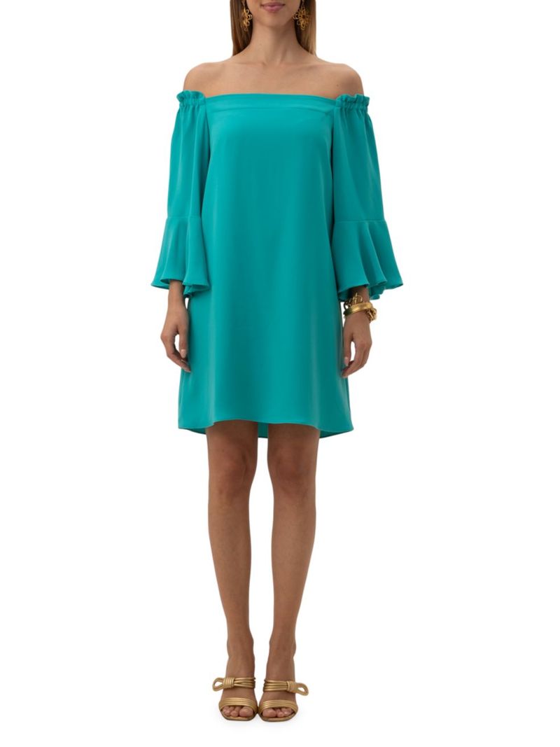 あくまで トリーナターク Knox Off-The-Shoulder Minidress tranquil turquoise：ReVida 店 レディース  ワンピース トップス と