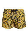 【送料無料】 ヴェルサーチ レディース ボトムスのみ 水着 Printed Elasticized Swim Shorts gold print