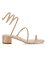 ̵ ͡ ǥ  塼 40MM Crystal-Embellished Satin Wrap Sandals beige