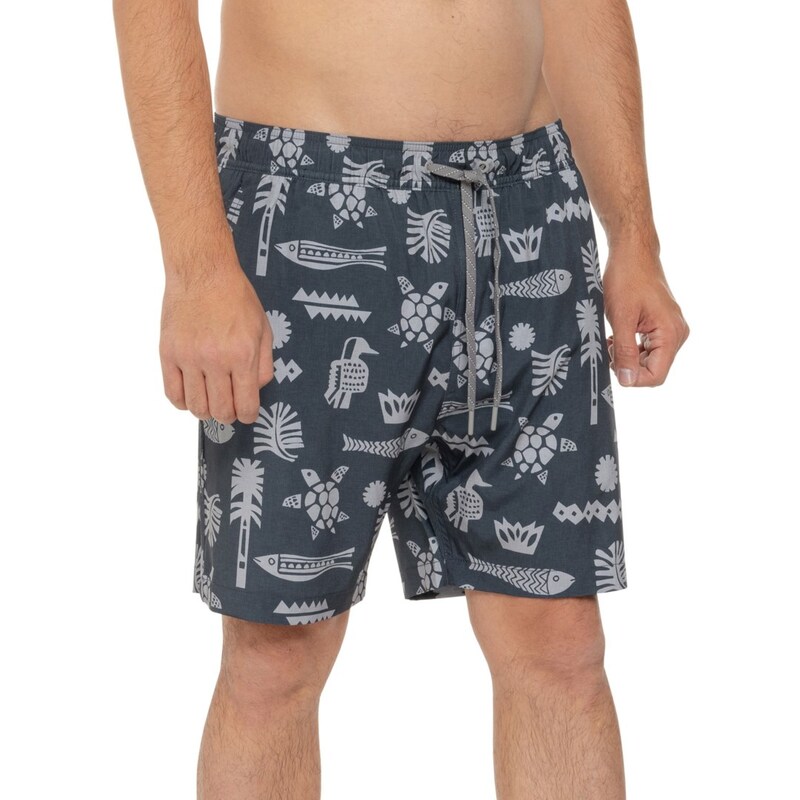【送料無料】 エディー バウアー メンズ ハーフパンツ・ショーツ 水着 Eddie Bauer Stretch Comfort Tribal Volley Shorts - UPF 50 Storm