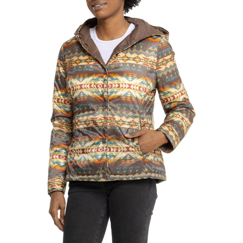【送料無料】 ペンドルトン レディース ジャケット・ブルゾン アウター Pendleton Sula Reversible Down Hooded Jacket - Insulated Solstice Canyon Brown
