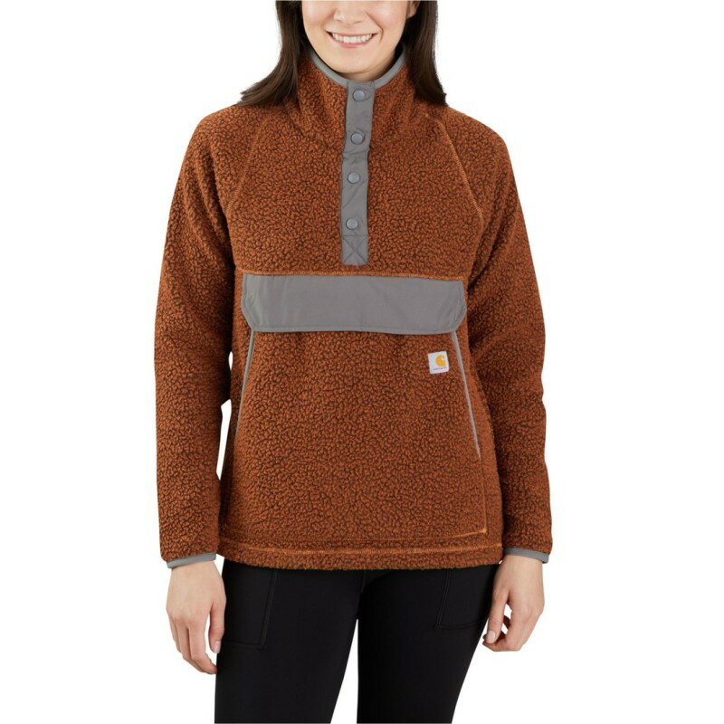 【送料無料】 カーハート レディース ジャケット・ブルゾン アウター Carhartt 104922 Relaxed Fit Snap Neck Fleece Shirt - Long Sleeve Factory Seconds Burnt Sienna/Black Heather