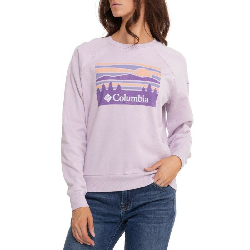 【送料無料】 コロンビア レディース パーカー・スウェット アウター Columbia Sportswear Graphic Crew Neck Sweatshirt Glue/Lavender Frost
