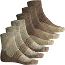 【送料無料】 コロンビア メンズ 靴下 アンダーウェア Columbia Sportswear Moisture Control Full-Cushion Socks - 6-Pack Quarter Crew (For Men) Brown/Khaki