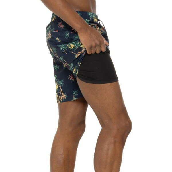【送料無料】 クイックシルバー メンズ ハーフパンツ・ショーツ 水着 Quiksilver Conrad Island Print Volley Swim Shorts Eclipse