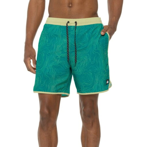 【送料無料】 クイックシルバー メンズ ハーフパンツ・ショーツ 水着 Quiksilver Jamer Topographical Stripe Print Volley Swim Shorts Dark Teal 【送料無料】 クイックシルバー メンズ ハーフパンツ・ショーツ 水着 Quiksilver Jamer Topographical Stripe Print Volley Swim Shorts Dark Teal