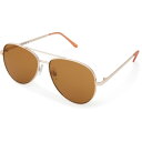 【送料無料】 ロキシー レディース サングラス・アイウェア アクセサリー Roxy Aviator Sunglasses Shiny Gold/Warm Bro...