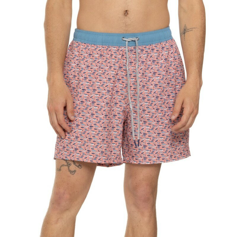 【送料無料】 レインフォレスト メンズ ハーフパンツ・ショーツ 水着 Rainforest Tuna AOP Volley Swim Shorts - Built-In Brief Coral