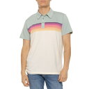 【送料無料】 マリーン レイヤー メンズ ポロシャツ トップス Marine Layer Engineered Polo Shirt - Short Sleeve Grey Mist/Antique White